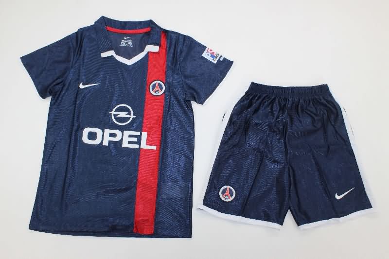 Kids Paris St Germain 2001/02 Home Soccer Jersey And Shorts