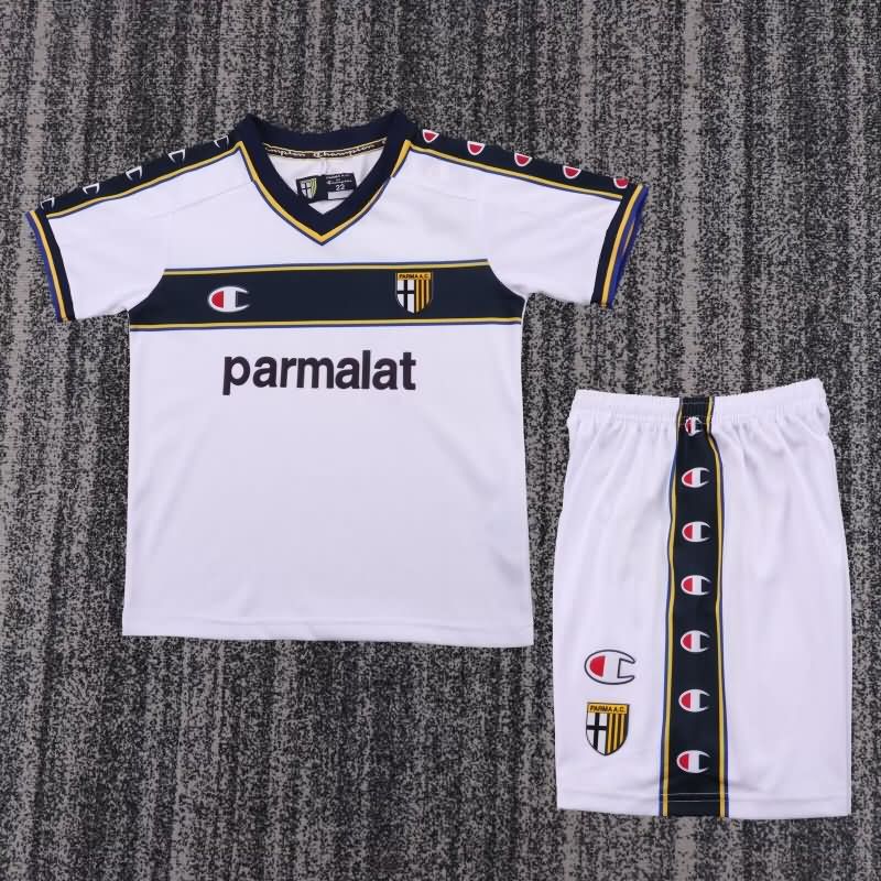 Kids Parma 2002/03 Away Soccer Jersey And Shorts