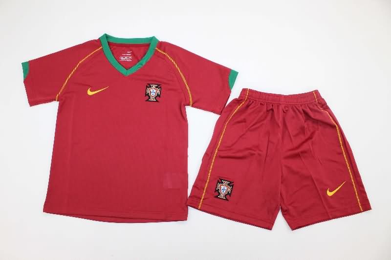 Kids Portugal 2006 Home Soccer Jersey And Shorts