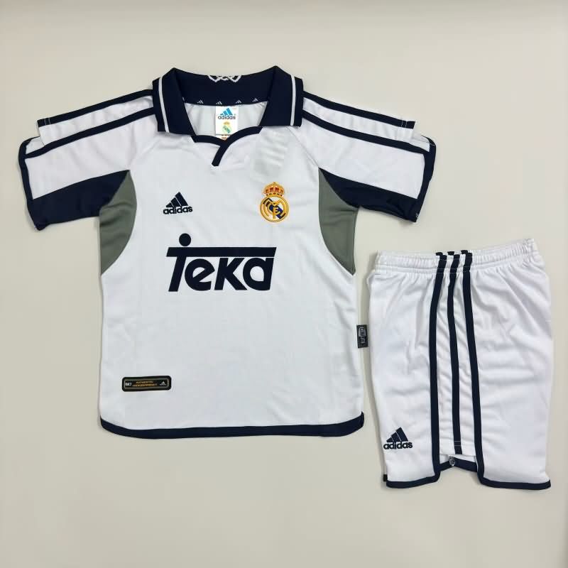 Kids Real Madrid 2000/01 Home Soccer Jersey And Shorts