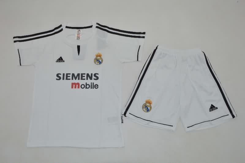 Kids Real Madrid 2003/04 Home Soccer Jersey And Shorts Kids Real Madrid 2003/04 Home Soccer Jersey And Shorts