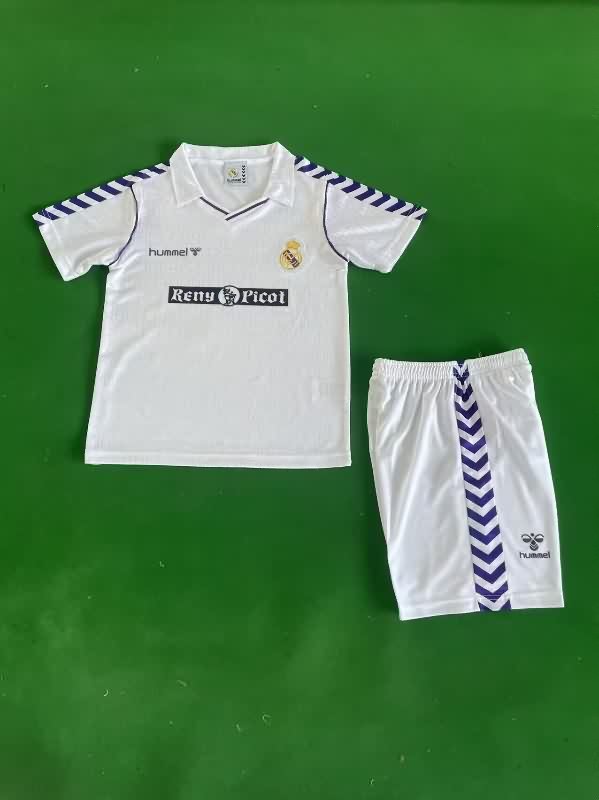 Kids Real Madrid 1988/90 Home Soccer Jersey And Shorts Kids Real Madrid 1988/90 Home Soccer Jersey And Shorts