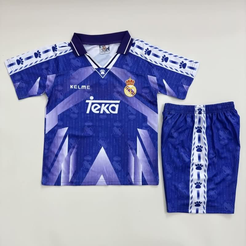 Kids Real Madrid 1996/97 Away Soccer Jersey And Shorts
