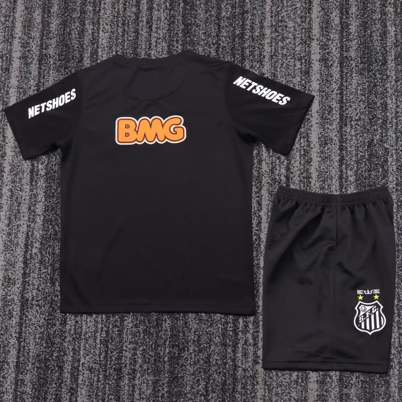 Kids Santos 2012/13 Black Soccer Jersey And Shorts