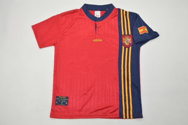 Kids Spain 1996 Home Soccer Jersey And Shorts